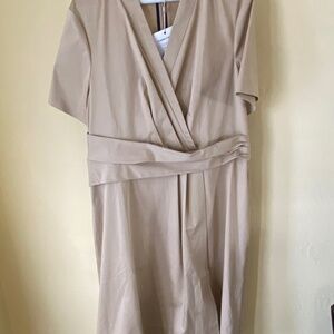 The Fold London cotton dress, tan, UK size 16 (US 14)